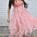 Light Pink Tulle Layered Dress