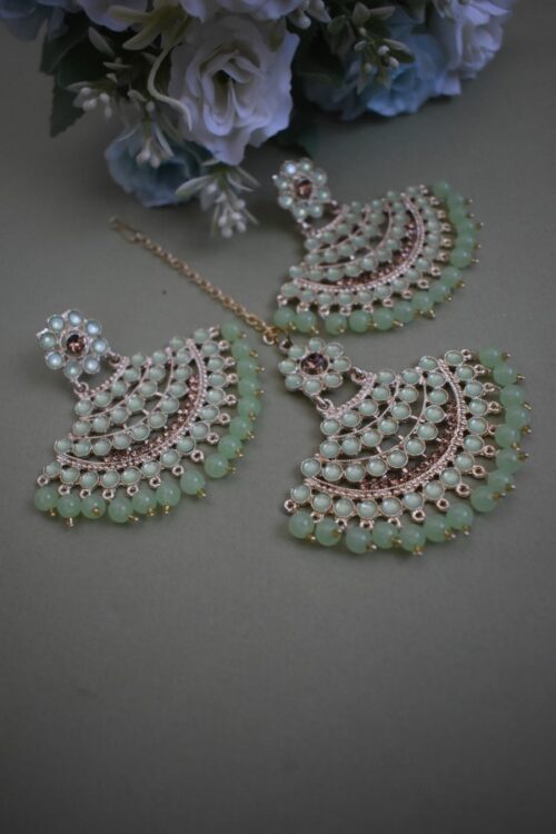 Beads and Pearls stone studded earrings set