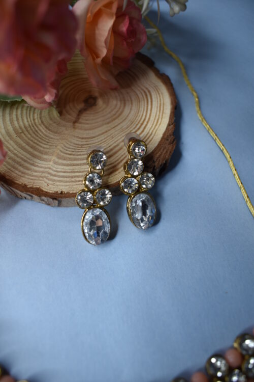 White Stone Studded Necklace Set