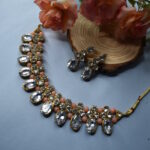 White Stone Studded Necklace Set