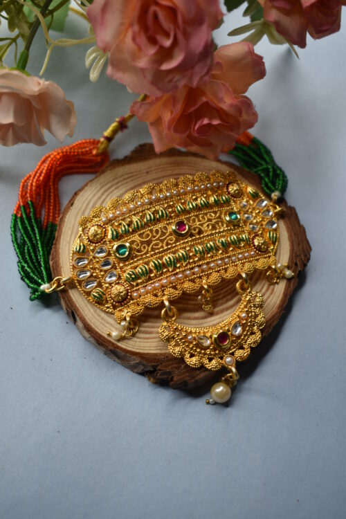 Gold Plated White Kundan Studded Jewellery Set