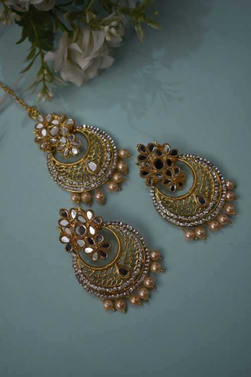 Mirror Studded Earrings Set
