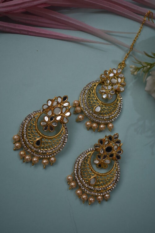 Mirror Studded Earrings Set