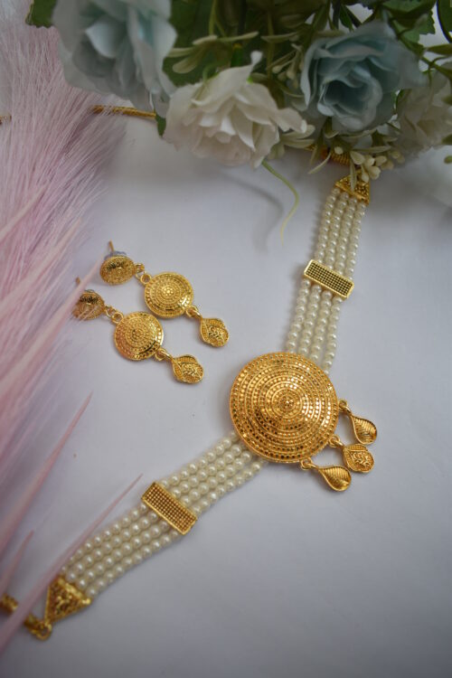 Gold Plated Beads Choker Set