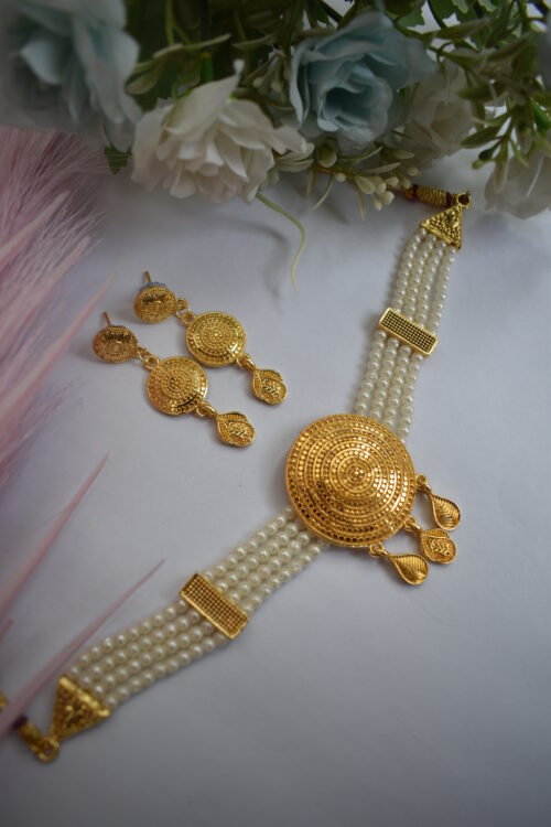 Gold Plated Beads Choker Set
