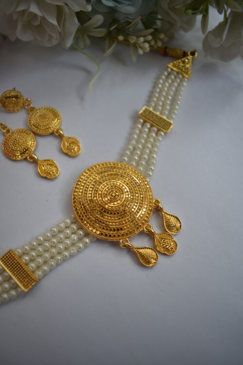 Gold Plated Beads Choker Set