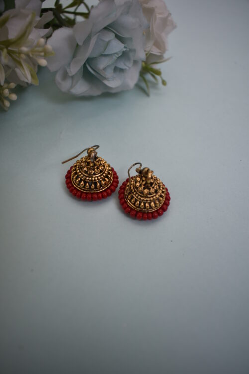Golden Jhumki Earrings
