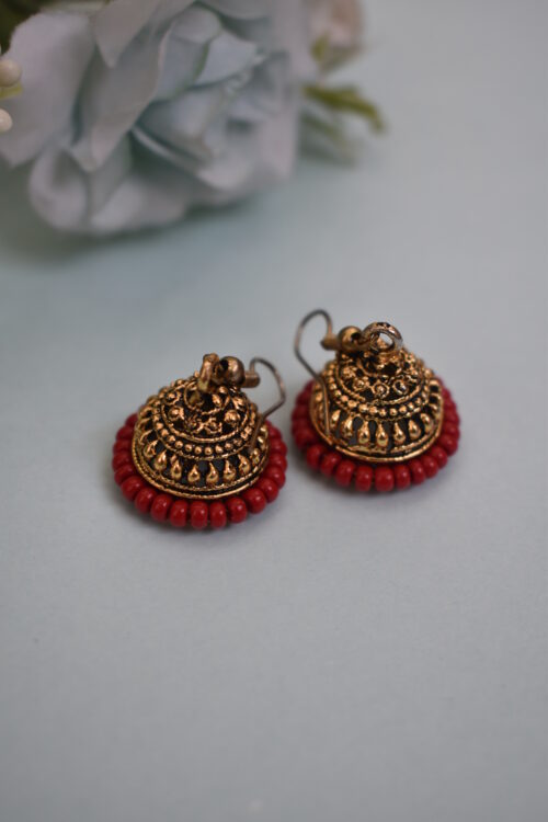 Golden Jhumki Earrings