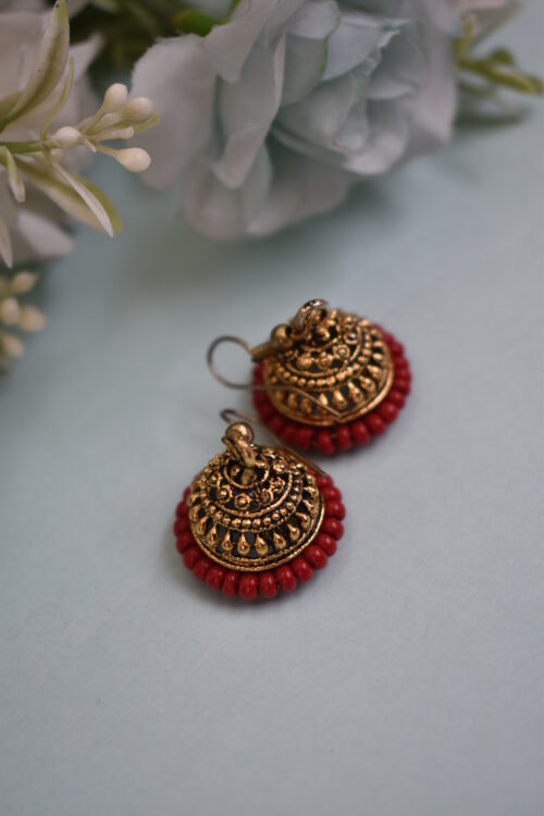 Golden Jhumki Earrings