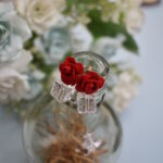 Red Flower Crystal Beads Earrings