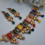 Multi Color Stone Studded Choker Set