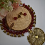 Lotus Brass Traditional Gold Plated Necklace Set