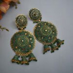 Beautiful Oversized Earrings In Green