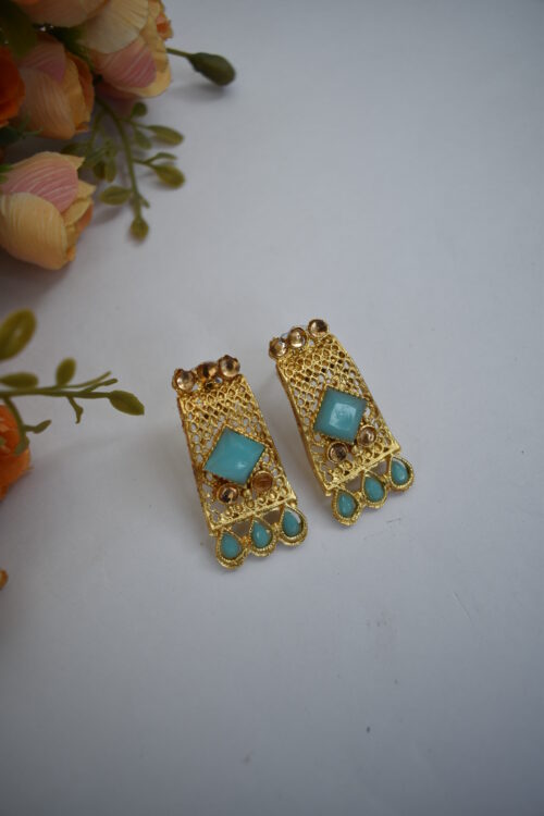 Gold Plated Stone Studded Jewellery Set