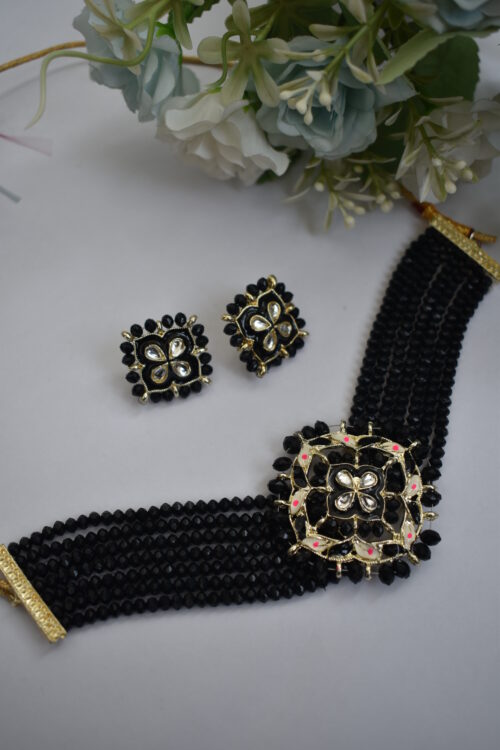 Beads Kundan & Meenakari Choker Set