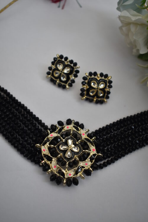 Beads Kundan & Meenakari Choker Set