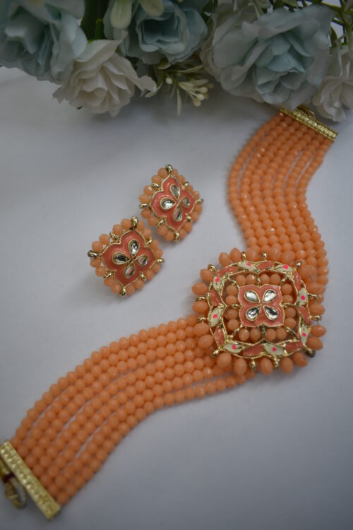 Beads Kundan & Meenakari Choker Set