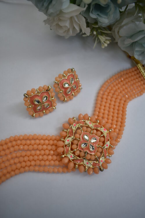 Beads Kundan & Meenakari Choker Set