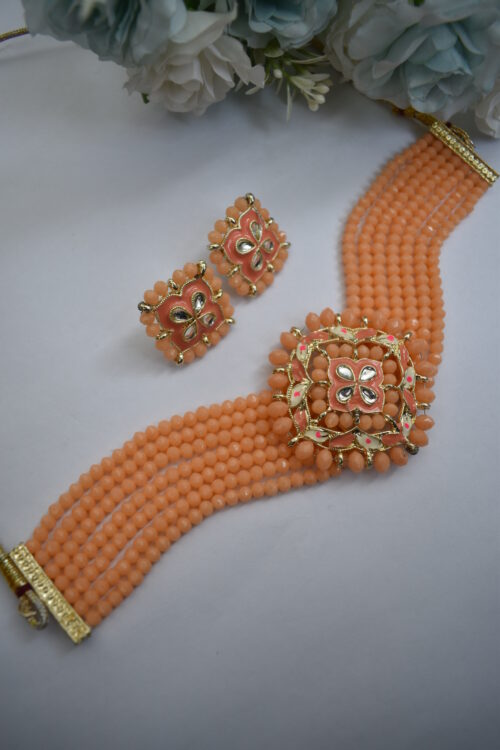 Beads Kundan & Meenakari Choker Set