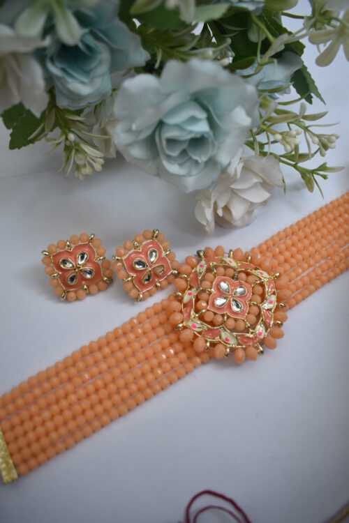 Beads Kundan & Meenakari Choker Set