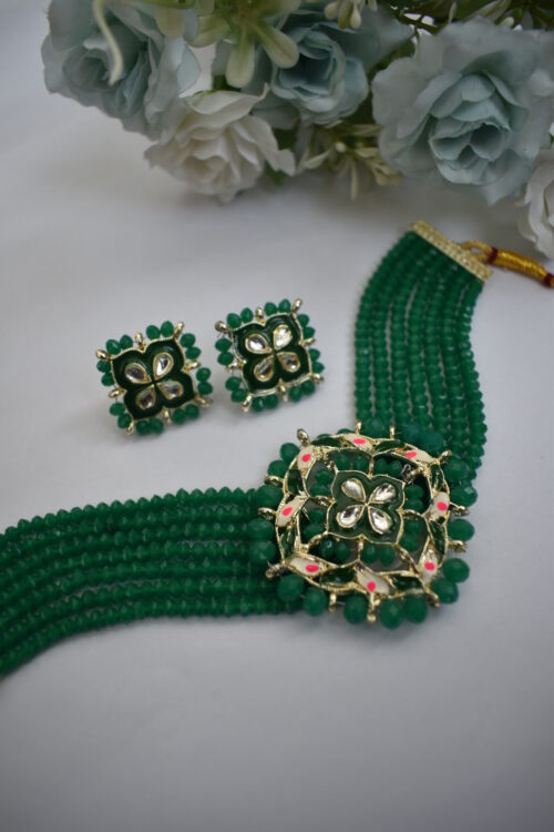 Beads Kundan & Meenakari Choker Set
