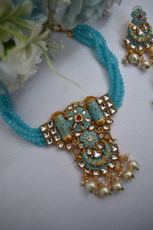 Choker Necklace With Earrings