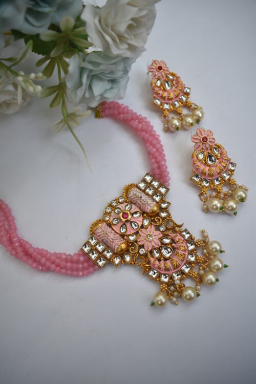 Choker Necklace With Earrings