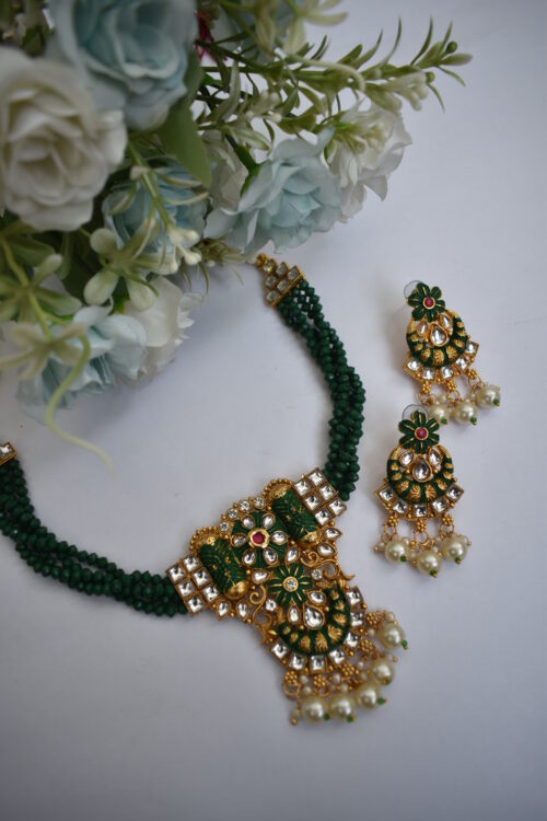 Choker Necklace With Earrings