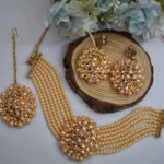 Yellow Toned Beads Choker Set