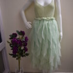 Pista Green Tulle Layered Dress