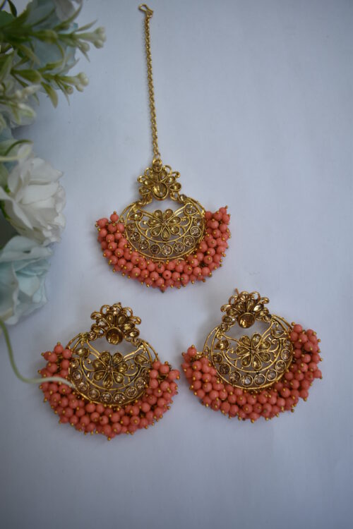 Maang Tikka With Drop Earrings