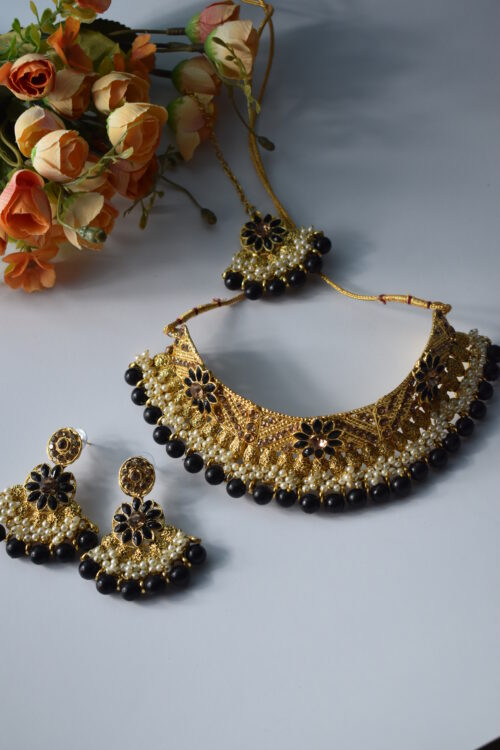 Gold Plated Flower Necklace Set