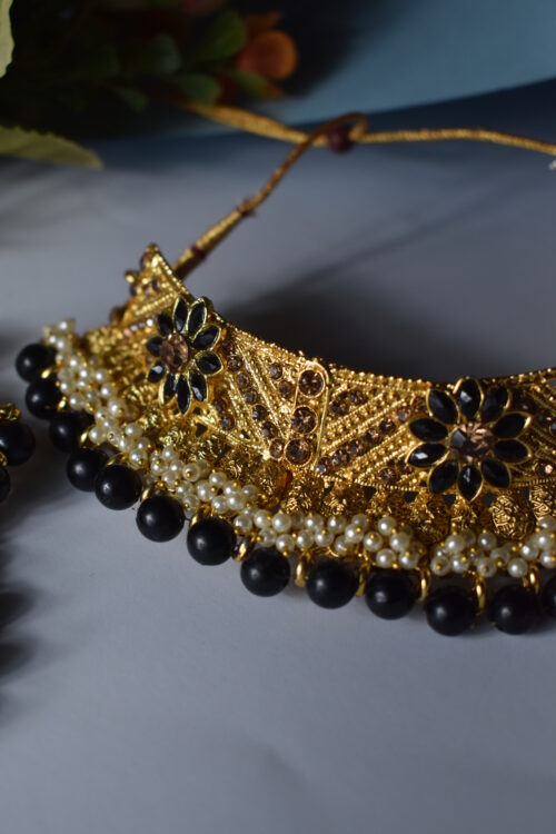 Gold Plated Flower Necklace Set
