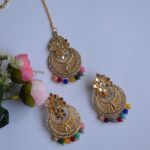 Multi Color Mirror Studded Earrings Set