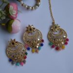 Mirror Studded Multi Color Earrings Set