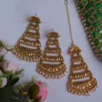 Golden Finished beads Traditional Earrings Set