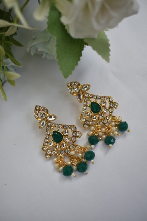 Gold Toned Beads Stone Studded Choker Set