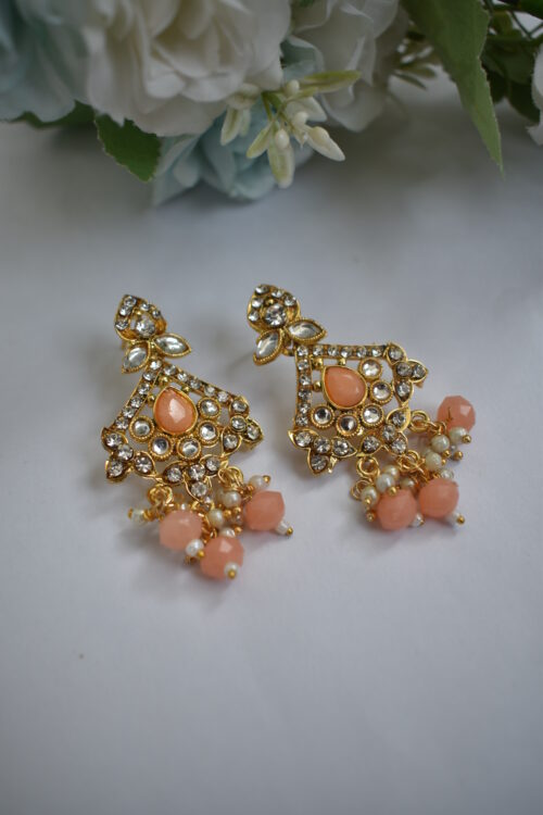 Gold Toned Beads Stone Studded Choker Set