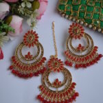 Glittery Stone Studded Beads Earrings Set