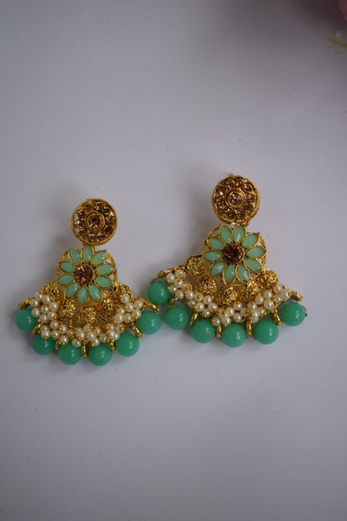 Gold Plated Flower Necklace Set - Image 8