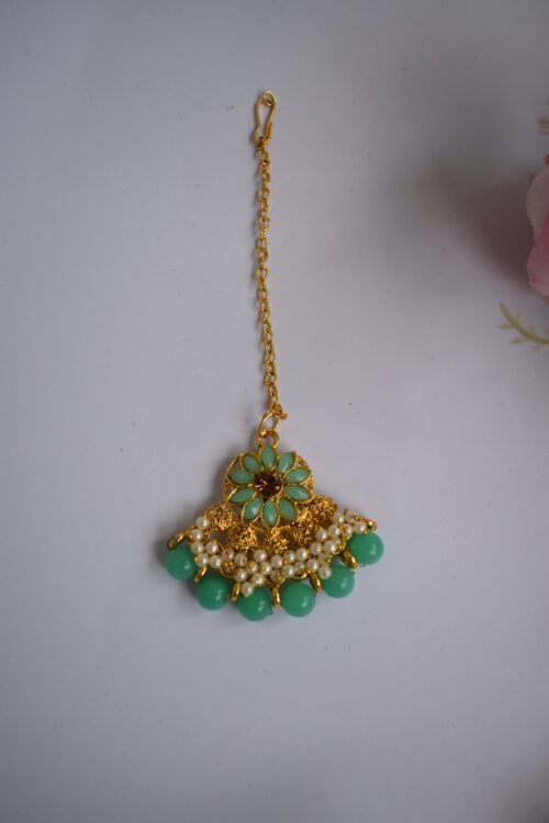 Gold Plated Flower Necklace Set - Image 9