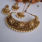 Gold Plated Pearl Embellished Necklace Set