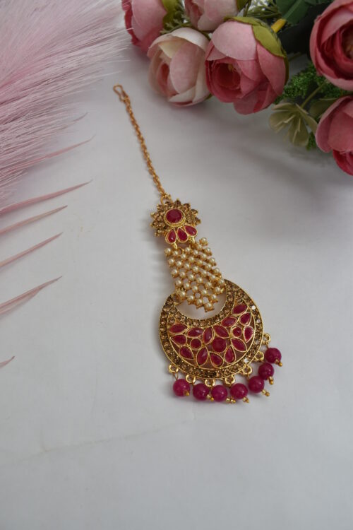 Stone Studded Pearl Embellished Earrings Set