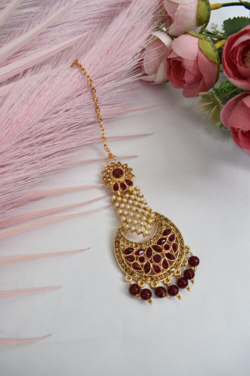 Stone Studded Pearl Embellished Earrings Set