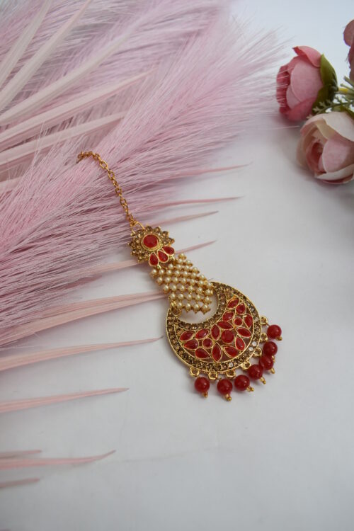 Stone Studded Pearl Embellished Earrings Set