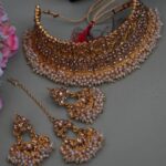 Gold Plated Kundan With Pearls Necklace Set