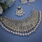 Stone Embellished Pearl Necklace Set
