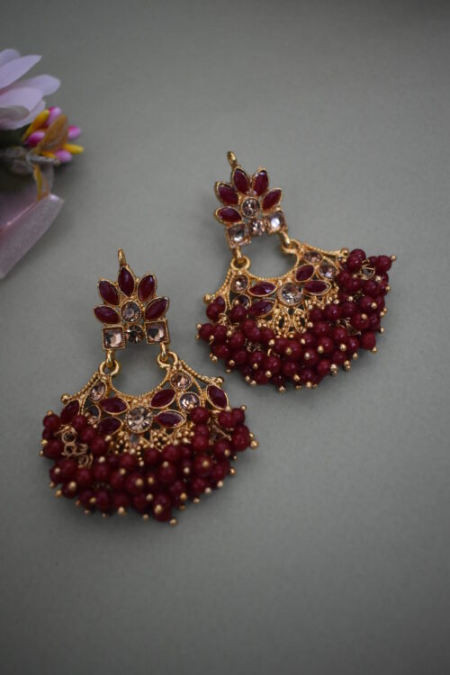 Gold Plated Stone Studded Necklace Set