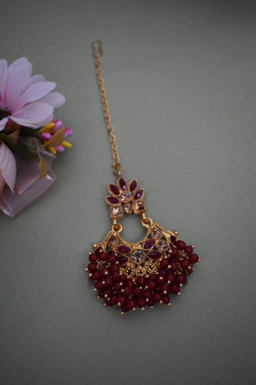 Gold Plated Stone Studded Necklace Set
