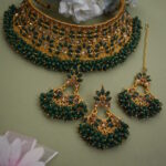 Gold Plated Stone Studded Necklace Set